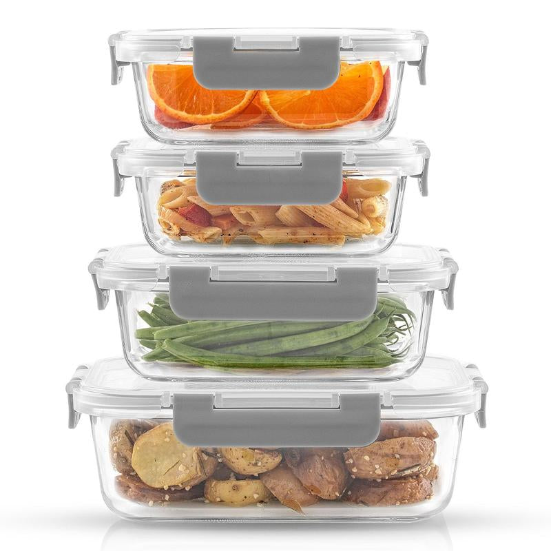 Joyjolt Joyful 24Pc (12 Airtight, Freezer Safe Food Storage Containers and 12 Lids), Pantry Kitchen Storage Containers, Glass Meal Prep Container for Lunch, Glass Storage Containers with Lids