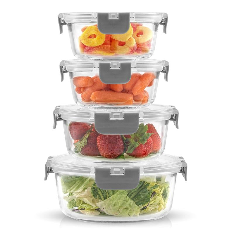 Joyjolt Joyful 24Pc (12 Airtight, Freezer Safe Food Storage Containers and 12 Lids), Pantry Kitchen Storage Containers, Glass Meal Prep Container for Lunch, Glass Storage Containers with Lids