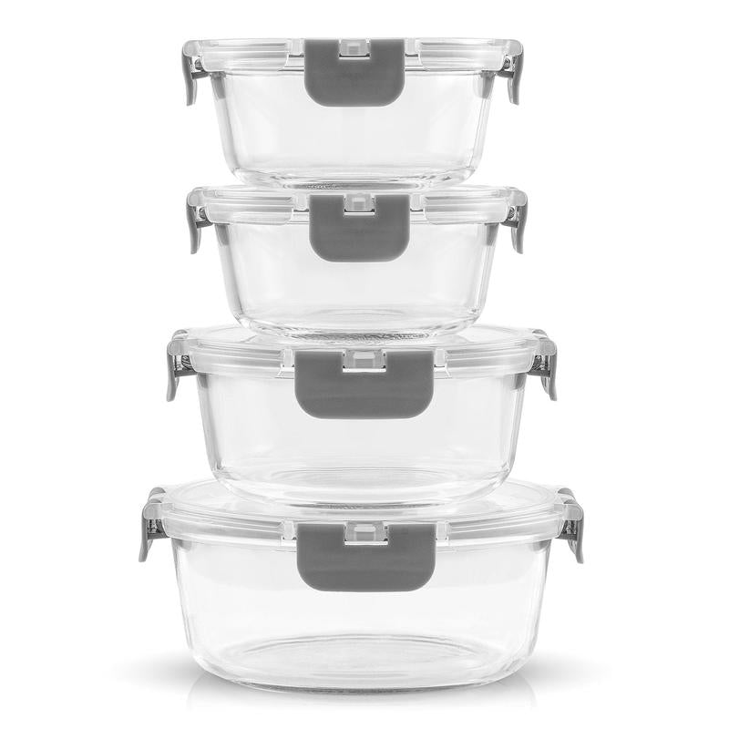 Joyjolt Joyful 24Pc (12 Airtight, Freezer Safe Food Storage Containers and 12 Lids), Pantry Kitchen Storage Containers, Glass Meal Prep Container for Lunch, Glass Storage Containers with Lids