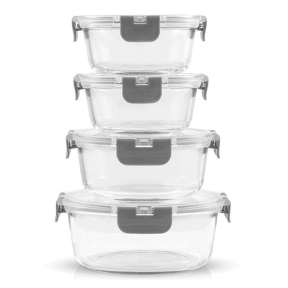 Joyjolt Joyful 24Pc (12 Airtight, Freezer Safe Food Storage Containers and 12 Lids), Pantry Kitchen Storage Containers, Glass Meal Prep Container for Lunch, Glass Storage Containers with Lids