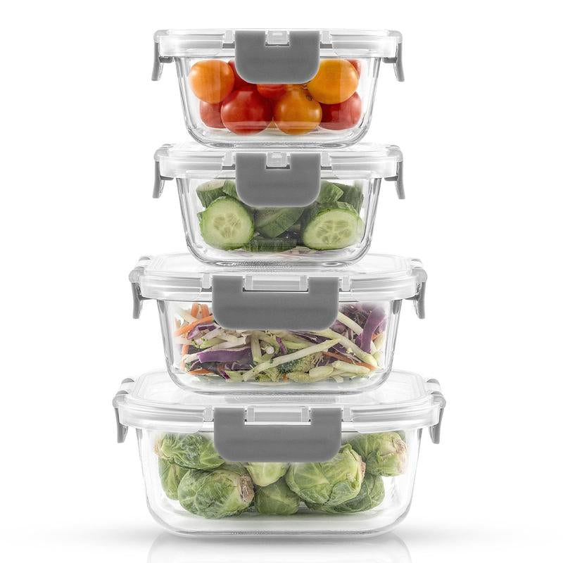 Joyjolt Joyful 24Pc (12 Airtight, Freezer Safe Food Storage Containers and 12 Lids), Pantry Kitchen Storage Containers, Glass Meal Prep Container for Lunch, Glass Storage Containers with Lids